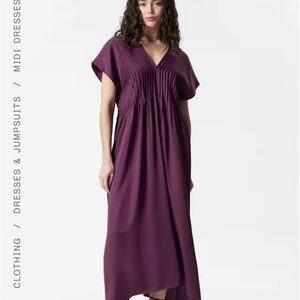 & Other Stories Resort Eggplant Midi Dolman Sleeve Dress